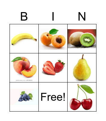 Les fruits Bingo Card