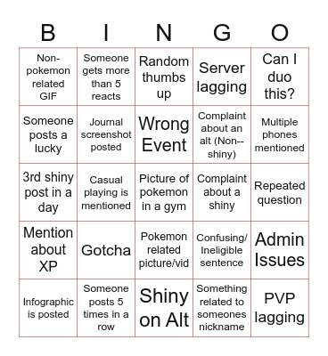 VicWyn Bingo Card