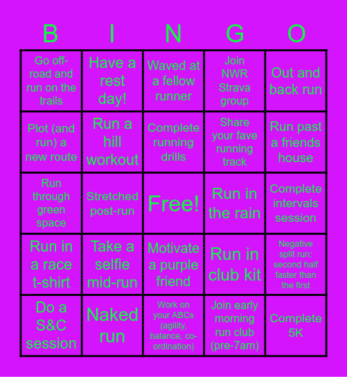 NWR Bingo! Bingo Card