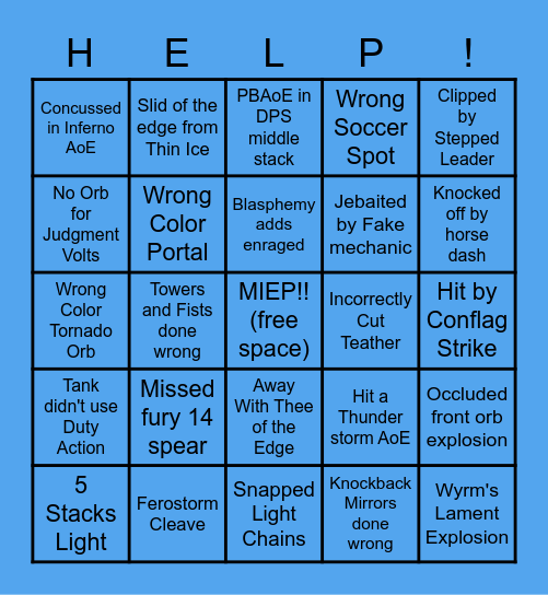 Edens Verse Savage Bingo Card