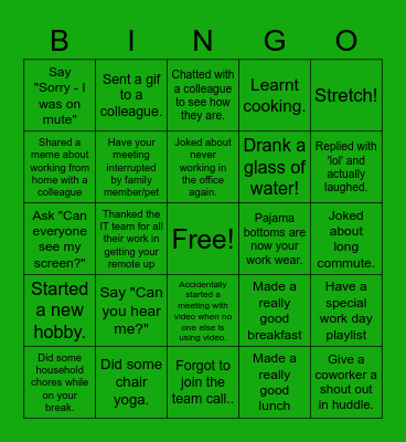 CBRE Rocks! Bingo Card