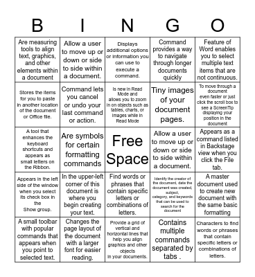 Microsoft Bingo Card (Lesson 1&2) Bingo Card