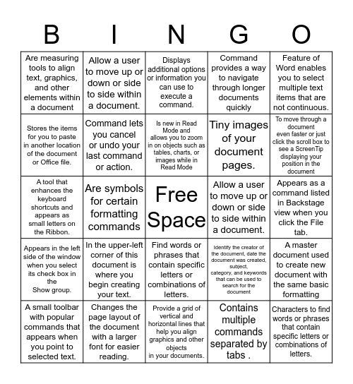 Microsoft Bingo Card (Lesson 1&2) Bingo Card