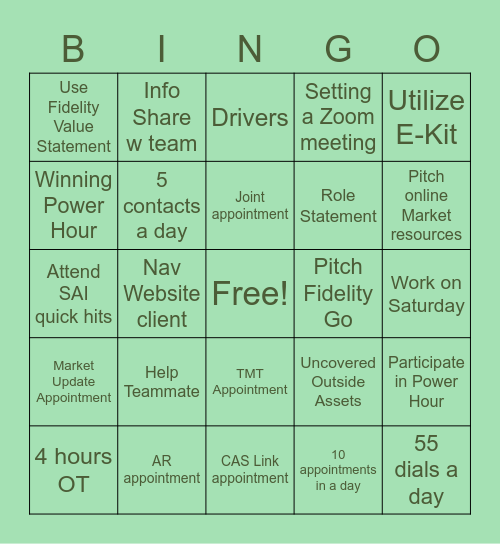 CRM BINGO Card