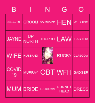 Jayne's Digital Hen Do! Bingo Card