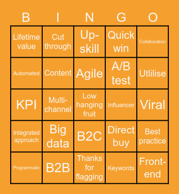 Epiphany Buzzword Bingo Card