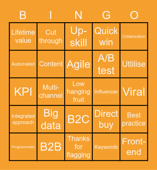 Epiphany Buzzword Bingo Card