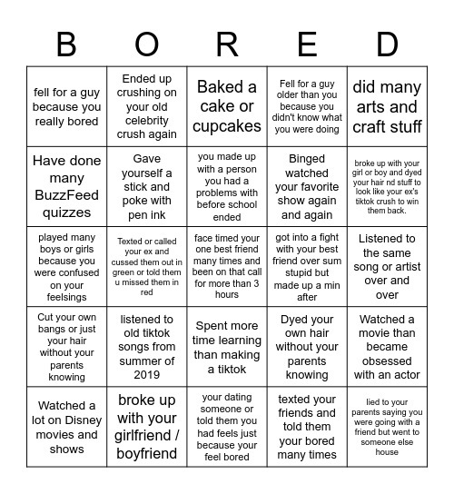 Quarantine Vibes       (Have you done theses thing during quarantine yet?) Bingo Card