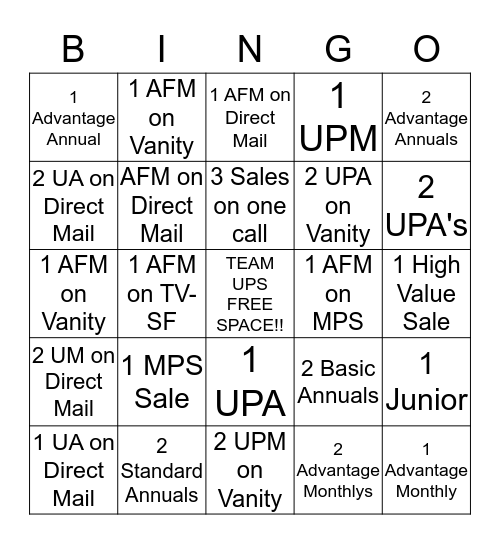 LifeLock Bingo! Bingo Card