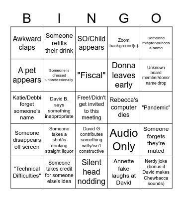 RIPO&MS Happy Hour Bingo Card