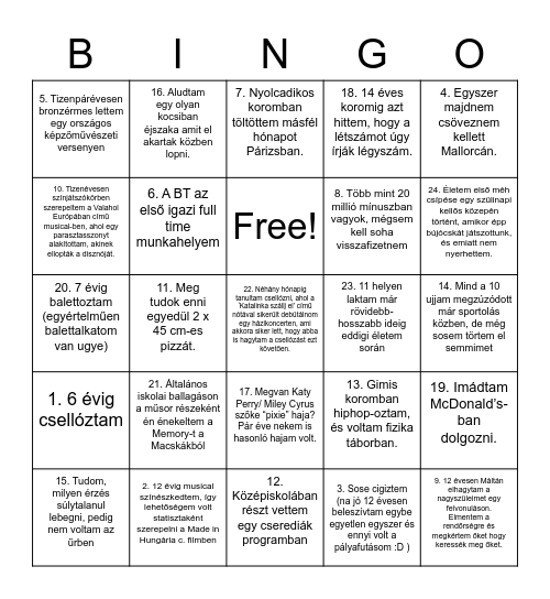 Human Bingo Card