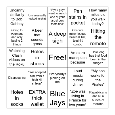 Paul Bingo Card