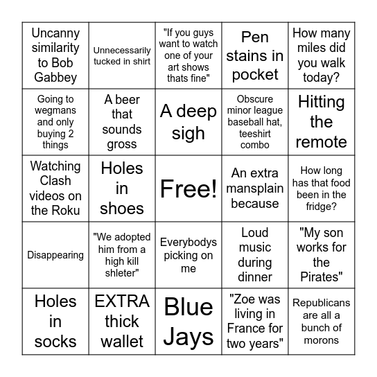 Paul Bingo Card