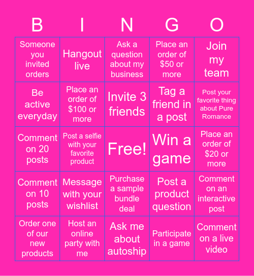 Bingo Fun Bingo Card