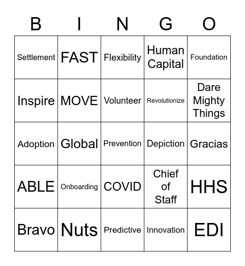 PTO Bingo Card