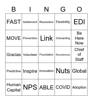 PTO Bingo Card