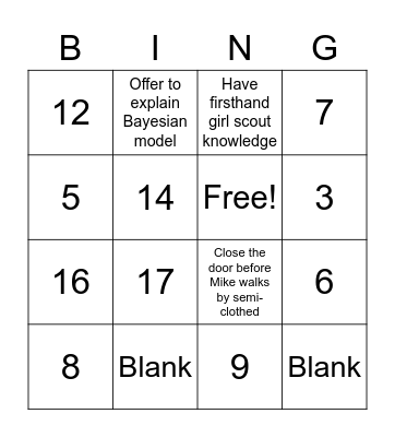 Only the real Kristen would. . . Bingo Card