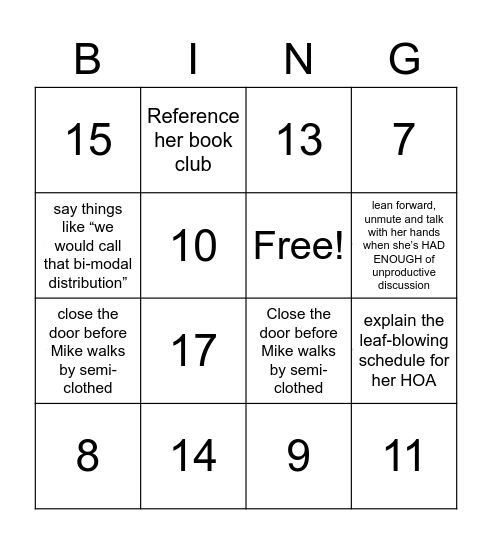 Only the real Kristen would. . . Bingo Card