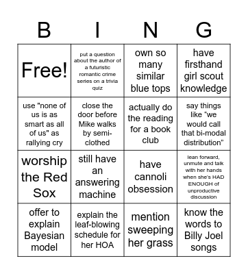Only the real Kristen would. . . Bingo Card