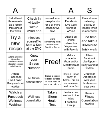 Wellness Bingo Card