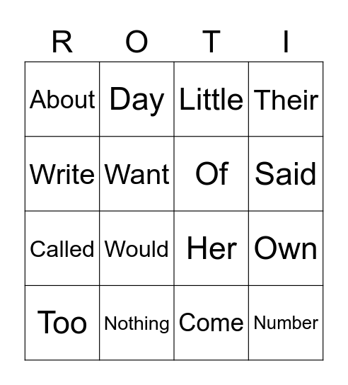 Bingo Card