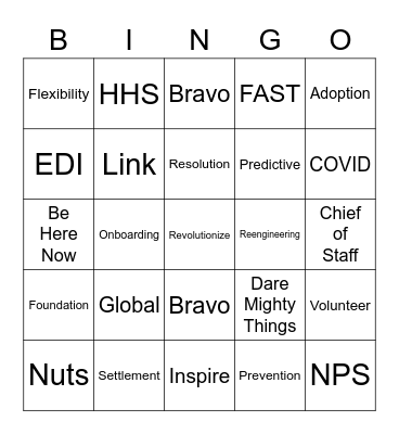 PTO Bingo Card