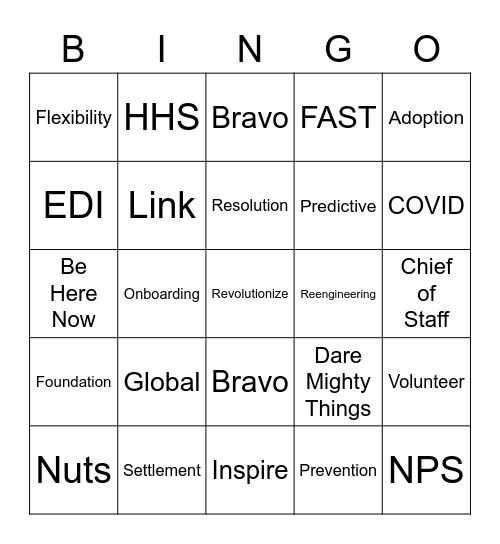 PTO Bingo Card