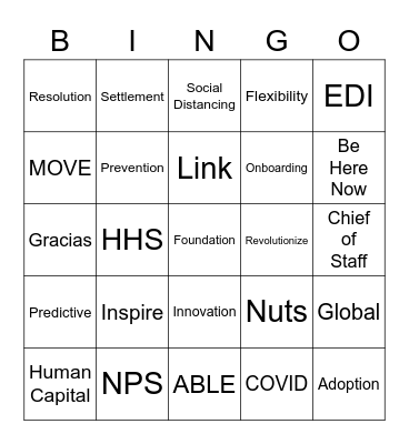 PTO Bingo Card