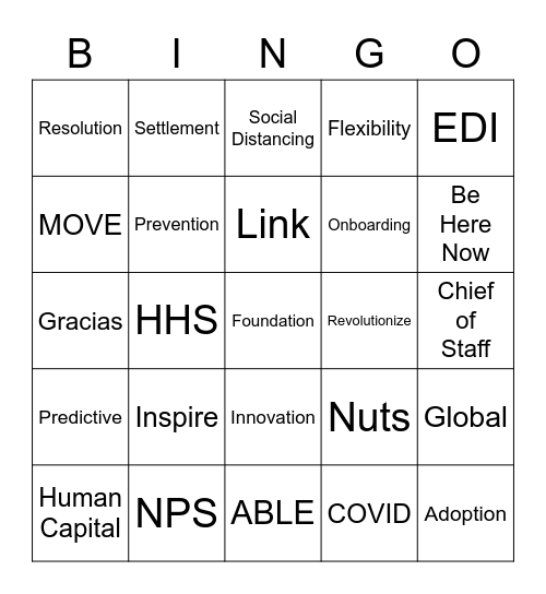 PTO Bingo Card