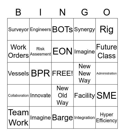 ABS Maximo Enterprise Team Luncheon Bingo Card