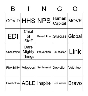 PTO Bingo Card