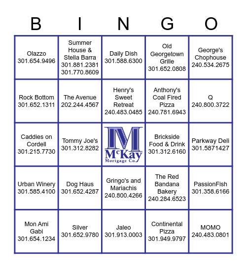 Best of Bethesda Bingo Card
