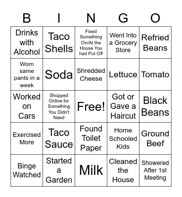 Gehring's Cinco de Mayo Bingo Card