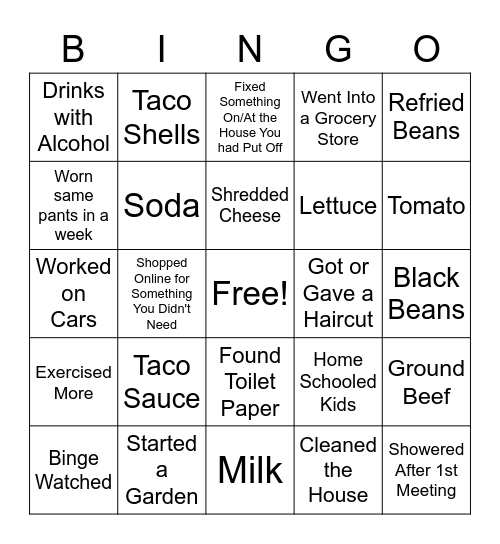 Gehring's Cinco de Mayo Bingo Card