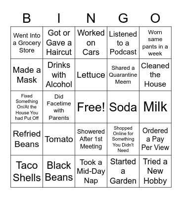 Gehring's Cinco de Mayo Bingo Card