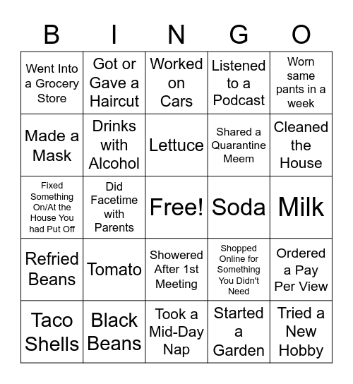 Gehring's Cinco de Mayo Bingo Card