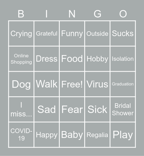 FU COVID 19 Bingo Card