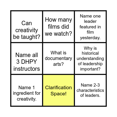 B     I     N     G     O Bingo Card