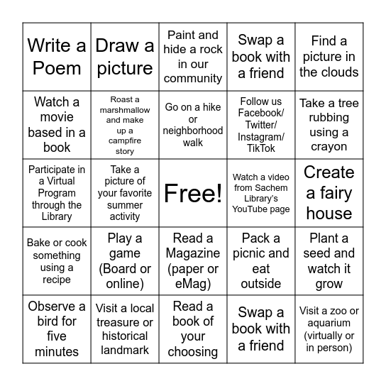 Re-Imagine Your Summer Bingo Card