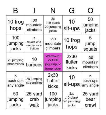 Dryland Bingo Card