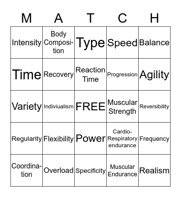 Bingo Match Bingo Card