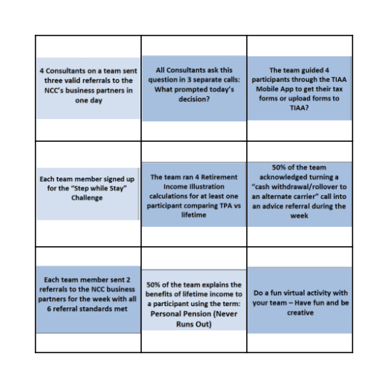 Test Bingo Card