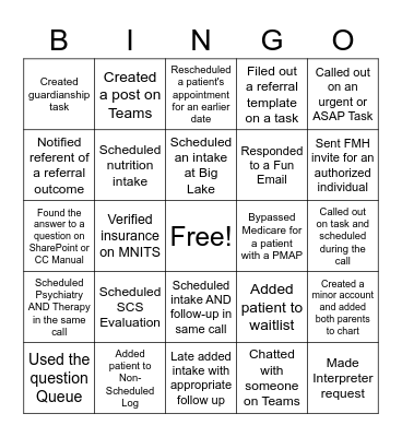 ISC Bingo Card