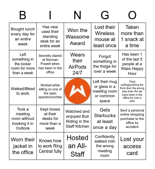 Team Wass Bingo Card