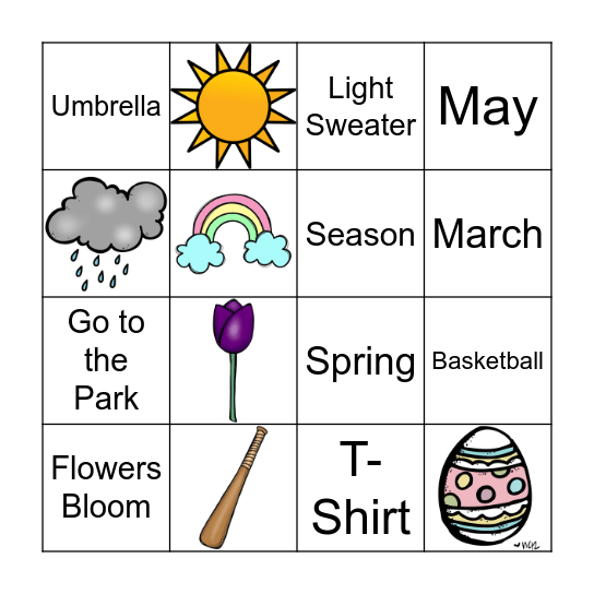 Spring Bingo Card