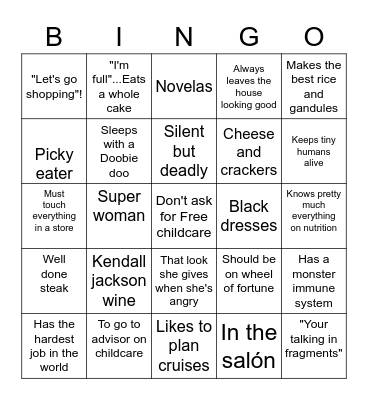 Yoly Bingo Card