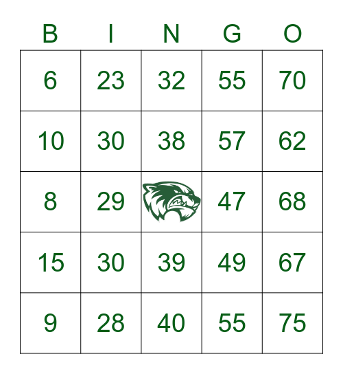 UVU Housing Virtual Bingo Card