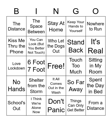 CDC recommended jams Bingo Card