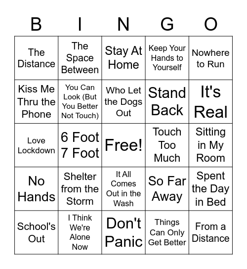 CDC recommended jams Bingo Card