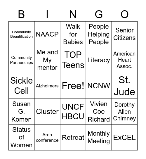 TLOD/TTA Bingo Card